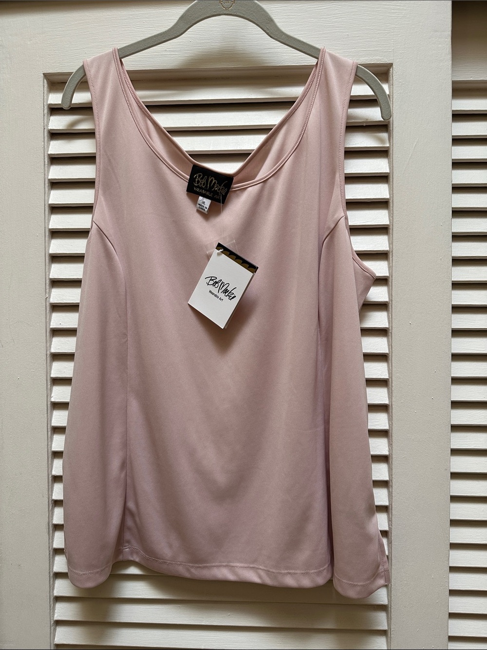 Bob Mackie Soft Blush Pink Scoop Neck Tank